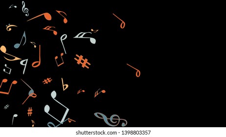 Musical Signs. Modern Background with Notes. Vector Element for Musical Poster, Banner, Advertising, Card. Minimalistic Simple Background.
