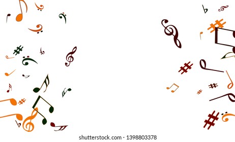 Musical Signs. Modern Background with Notes. Vector Element for Musical Poster, Banner, Advertising, Card. Minimalistic Simple Background.
