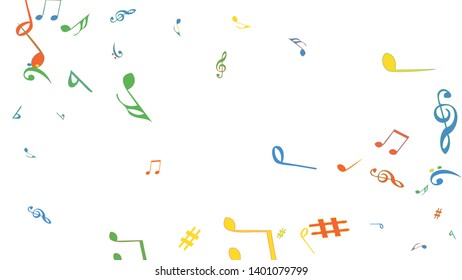 Musical Signs. Modern Background with Notes. Vector Element for Musical Poster, Banner, Advertising, Card. Minimalistic Simple Background.
