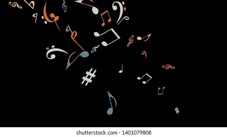 Musical Signs. Modern Background with Notes. Vector Element for Musical Poster, Banner, Advertising, Card. Minimalistic Simple Background.
