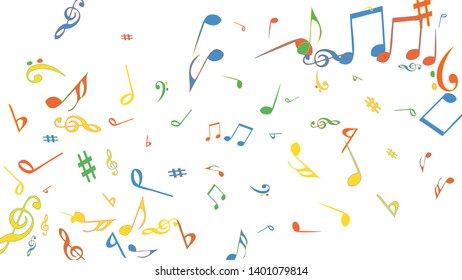 Musical Signs. Modern Background with Notes. Vector Element for Musical Poster, Banner, Advertising, Card. Minimalistic Simple Background.
