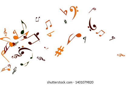 Musical Signs. Modern Background with Notes. Vector Element for Musical Poster, Banner, Advertising, Card. Minimalistic Simple Background.
