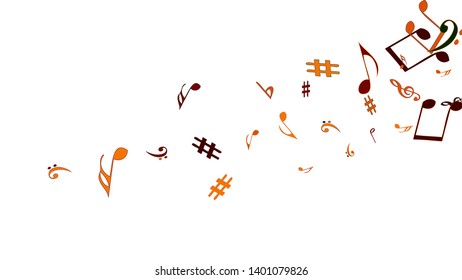 Musical Signs. Modern Background with Notes. Vector Element for Musical Poster, Banner, Advertising, Card. Minimalistic Simple Background.
