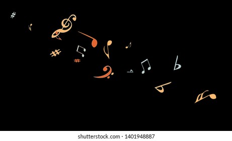 Musical Signs. Modern Background with Notes. Vector Element for Musical Poster, Banner, Advertising, Card. Minimalistic Simple Background.
