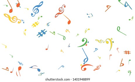 Musical Signs. Modern Background with Notes. Vector Element for Musical Poster, Banner, Advertising, Card. Minimalistic Simple Background.
