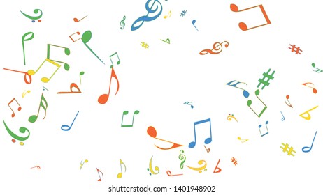 Musical Signs. Modern Background with Notes. Vector Element for Musical Poster, Banner, Advertising, Card. Minimalistic Simple Background.
