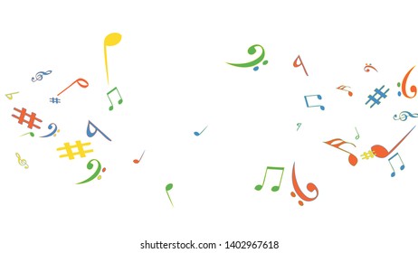 Musical Signs. Modern Background with Notes. Vector Element for Musical Poster, Banner, Advertising, Card. Minimalistic Simple Background.
