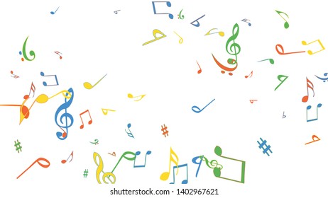 Musical Signs. Modern Background with Notes. Vector Element for Musical Poster, Banner, Advertising, Card. Minimalistic Simple Background.
