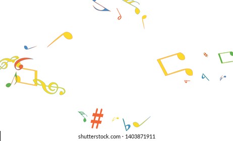 Musical Signs. Modern Background with Notes. Vector Element for Musical Poster, Banner, Advertising, Card. Minimalistic Simple Background.
