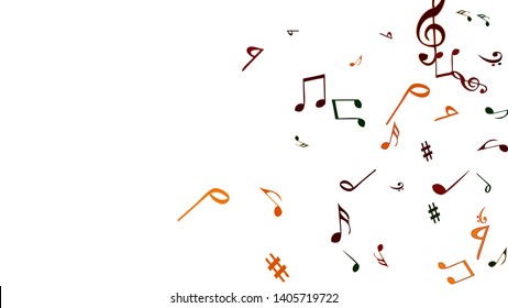 Musical Signs. Modern Background with Notes. Vector Element for Musical Poster, Banner, Advertising, Card. Minimalistic Simple Background.
