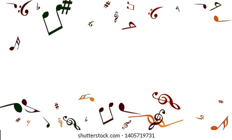 Musical Signs. Modern Background with Notes. Vector Element for Musical Poster, Banner, Advertising, Card. Minimalistic Simple Background.
