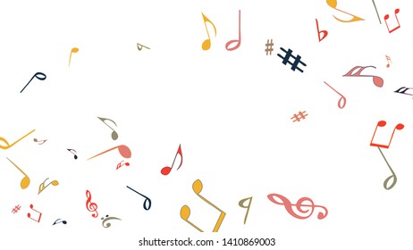 Musical Signs. Modern Background with Notes. Vector Element for Musical Poster, Banner, Advertising, Card. Minimalistic Simple Background.
