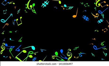 Musical Signs. Modern Background with Notes. Vector Element for Musical Poster, Banner, Advertising, Card. Minimalistic Simple Background.
