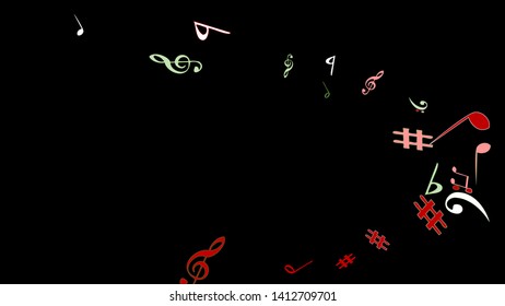 Musical Signs. Modern Background with Notes. Vector Element for Musical Poster, Banner, Advertising, Card. Minimalistic Simple Background.
