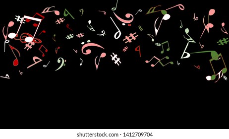 Musical Signs. Modern Background with Notes. Vector Element for Musical Poster, Banner, Advertising, Card. Minimalistic Simple Background.
