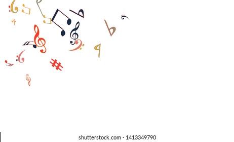 Musical Signs. Modern Background with Notes. Vector Element for Musical Poster, Banner, Advertising, Card. Minimalistic Simple Background.
