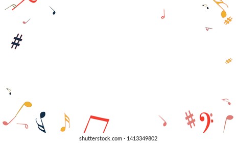 Musical Signs. Modern Background with Notes. Vector Element for Musical Poster, Banner, Advertising, Card. Minimalistic Simple Background.
