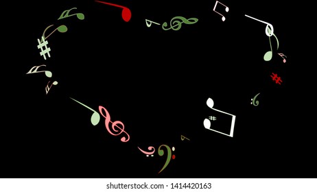 Musical Signs. Modern Background with Notes. Vector Element for Musical Poster, Banner, Advertising, Card. Minimalistic Simple Background.
