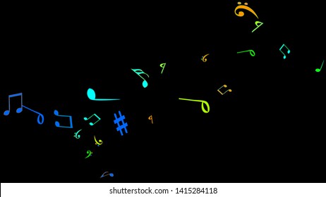 Musical Signs. Modern Background with Notes. Vector Element for Musical Poster, Banner, Advertising, Card. Minimalistic Simple Background.

