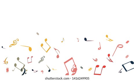 Musical Signs. Modern Background with Notes. Vector Element for Musical Poster, Banner, Advertising, Card. Minimalistic Simple Background.
