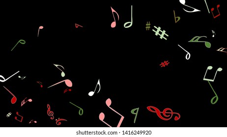 Musical Signs. Modern Background with Notes. Vector Element for Musical Poster, Banner, Advertising, Card. Minimalistic Simple Background.
