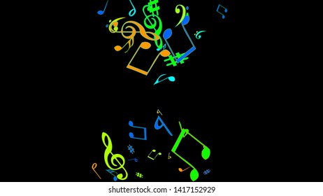 Musical Signs. Modern Background with Notes. Vector Element for Musical Poster, Banner, Advertising, Card. Minimalistic Simple Background.
