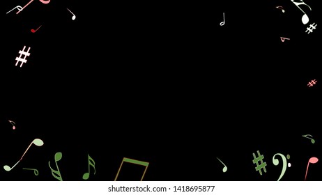 Musical Signs. Modern Background with Notes. Vector Element for Musical Poster, Banner, Advertising, Card. Minimalistic Simple Background.
