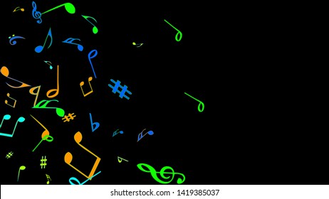 Musical Signs. Modern Background with Notes. Vector Element for Musical Poster, Banner, Advertising, Card. Minimalistic Simple Background.
