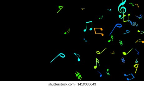 Musical Signs. Modern Background with Notes. Vector Element for Musical Poster, Banner, Advertising, Card. Minimalistic Simple Background.
