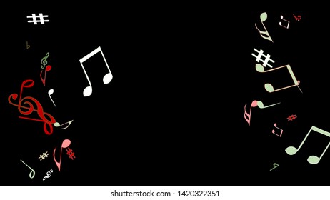 Musical Signs. Modern Background with Notes. Vector Element for Musical Poster, Banner, Advertising, Card. Minimalistic Simple Background.

