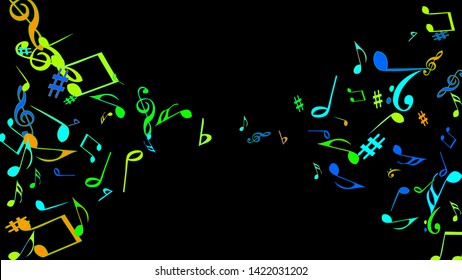 Musical Signs. Modern Background with Notes. Vector Element for Musical Poster, Banner, Advertising, Card. Minimalistic Simple Background.
