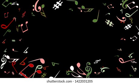 Musical Signs. Modern Background with Notes. Vector Element for Musical Poster, Banner, Advertising, Card. Minimalistic Simple Background.
