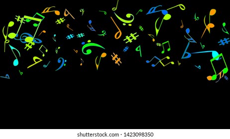 Musical Signs. Modern Background with Notes. Vector Element for Musical Poster, Banner, Advertising, Card. Minimalistic Simple Background.
