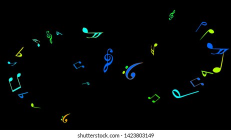 Musical Signs. Modern Background with Notes. Vector Element for Musical Poster, Banner, Advertising, Card. Minimalistic Simple Background.
