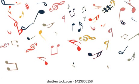Musical Signs. Modern Background with Notes. Vector Element for Musical Poster, Banner, Advertising, Card. Minimalistic Simple Background.
