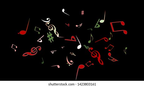 Musical Signs. Modern Background with Notes. Vector Element for Musical Poster, Banner, Advertising, Card. Minimalistic Simple Background.
