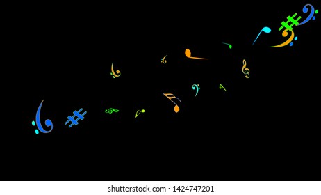 Musical Signs. Modern Background with Notes. Vector Element for Musical Poster, Banner, Advertising, Card. Minimalistic Simple Background.
