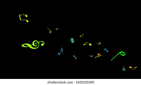 Musical Signs. Modern Background with Notes. Vector Element for Musical Poster, Banner, Advertising, Card. Minimalistic Simple Background.
