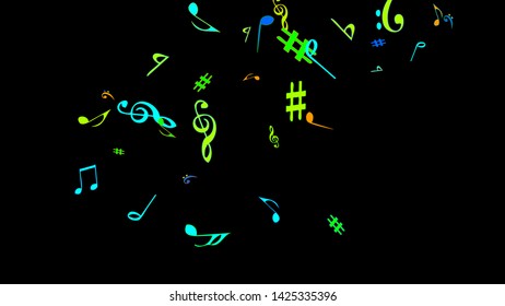 Musical Signs. Modern Background with Notes. Vector Element for Musical Poster, Banner, Advertising, Card. Minimalistic Simple Background.
