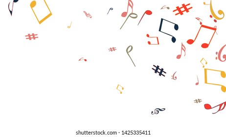 Musical Signs. Modern Background with Notes. Vector Element for Musical Poster, Banner, Advertising, Card. Minimalistic Simple Background.
