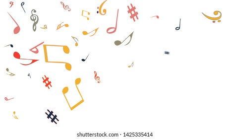 Musical Signs. Modern Background with Notes. Vector Element for Musical Poster, Banner, Advertising, Card. Minimalistic Simple Background.
