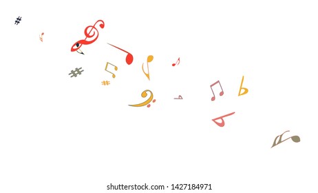 Musical Signs. Modern Background with Notes. Vector Element for Musical Poster, Banner, Advertising, Card. Minimalistic Simple Background.
