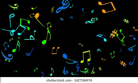 Musical Signs. Modern Background with Notes. Vector Element for Musical Poster, Banner, Advertising, Card. Minimalistic Simple Background.
