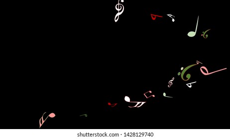 Musical Signs. Modern Background with Notes. Vector Element for Musical Poster, Banner, Advertising, Card. Minimalistic Simple Background.
