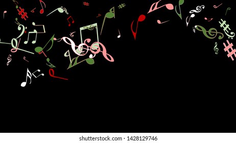 Musical Signs. Modern Background with Notes. Vector Element for Musical Poster, Banner, Advertising, Card. Minimalistic Simple Background.
