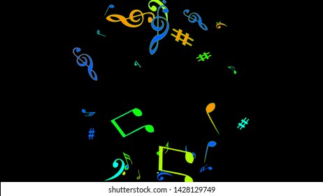 Musical Signs. Modern Background with Notes. Vector Element for Musical Poster, Banner, Advertising, Card. Minimalistic Simple Background.
