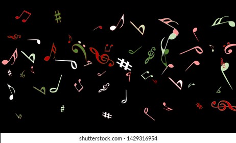 Musical Signs. Modern Background with Notes. Vector Element for Musical Poster, Banner, Advertising, Card. Minimalistic Simple Background.
