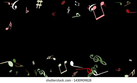 Musical Signs. Modern Background with Notes. Vector Element for Musical Poster, Banner, Advertising, Card. Minimalistic Simple Background.
