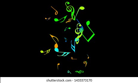 Musical Signs. Modern Background with Notes. Vector Element for Musical Poster, Banner, Advertising, Card. Minimalistic Simple Background.
