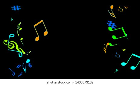 Musical Signs. Modern Background with Notes. Vector Element for Musical Poster, Banner, Advertising, Card. Minimalistic Simple Background.
